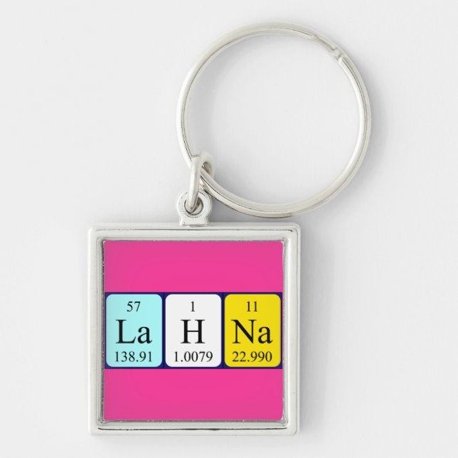 Llavero Teclado de nombre de tabla periódica de Lahna (Frente)