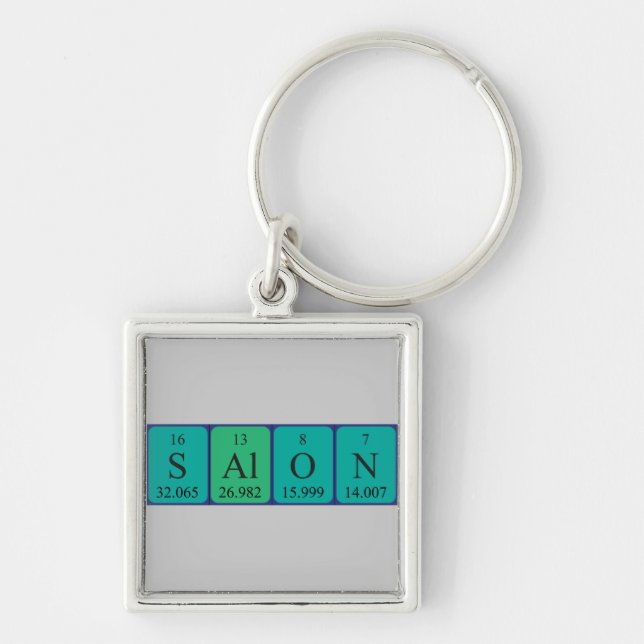 Llavero Teclado de nombre de tabla periódica de Salon (Frente)