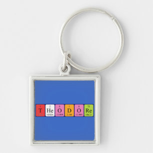 Llavero Teclado de nombre de tabla periódica de Theodore