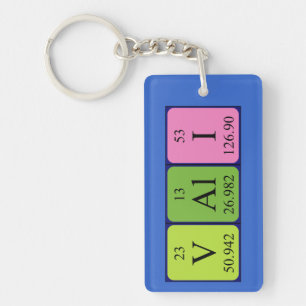 Llavero Teclado de nombre de tabla periódica de Vali