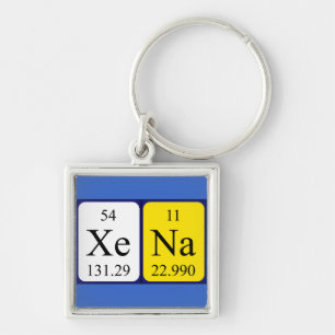 Llavero Teclado de nombre de tabla periódica de Xena