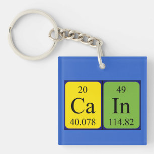 Llavero Teclado de nombre de tabla periódica en cadena