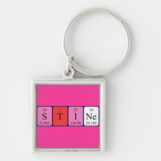 Llavero Teclado de nombre de tabla periódica estándar (Frente)