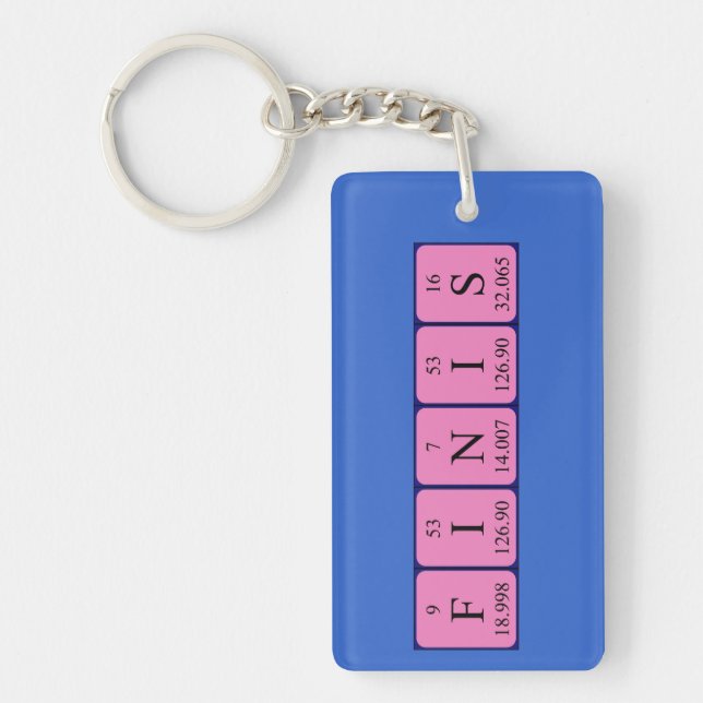 Llavero Teclado de nombre de tabla periódica Finis (Frente)