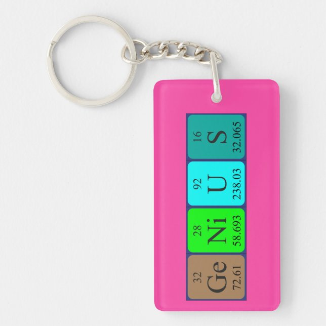 Llavero Teclado de nombre de tabla periódica Genius (Frente)