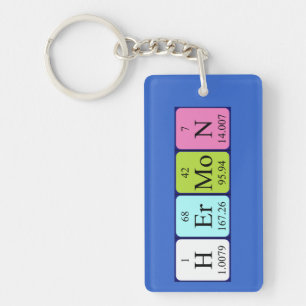 Llavero Teclado de nombre de tabla periódica Hermon