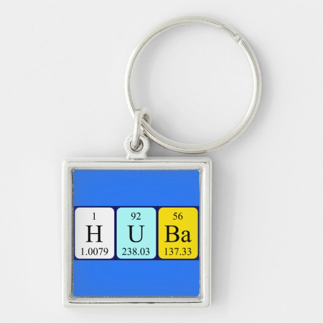 Llavero Teclado de nombre de tabla periódica Huba (Frente)