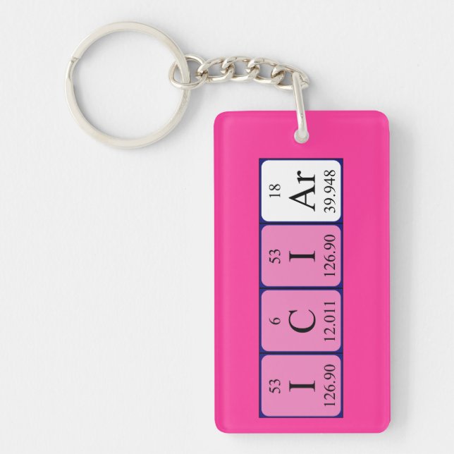 Llavero Teclado de nombre de tabla periódica Iciar (Frente)