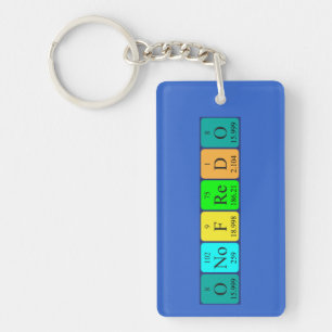 Llavero Teclado de nombre de tabla periódica Onofredo