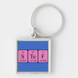Llavero Teclado de nombre de tabla periódica Stef