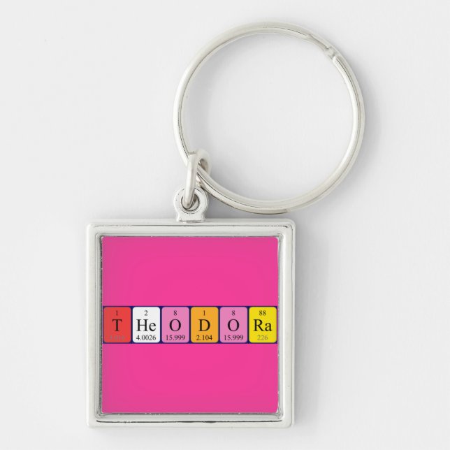 Llavero Teclado de nombre de tabla periódica Theodora (Frente)