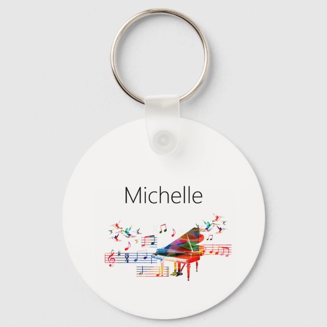 Llavero Teclado de piano y teclado de notas musicales (Anverso)