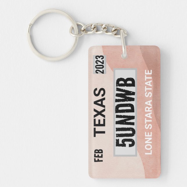 Llavero teclado de placa de matrícula de piedra (Frente)