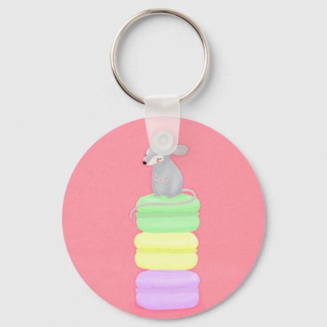 Llavero teclado de ratón y macarons (Anverso)