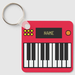 Llavero Teclado de teclado de piano personalizado rojo