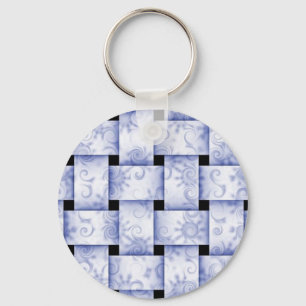 Llavero teclado de tejido azul de bebé