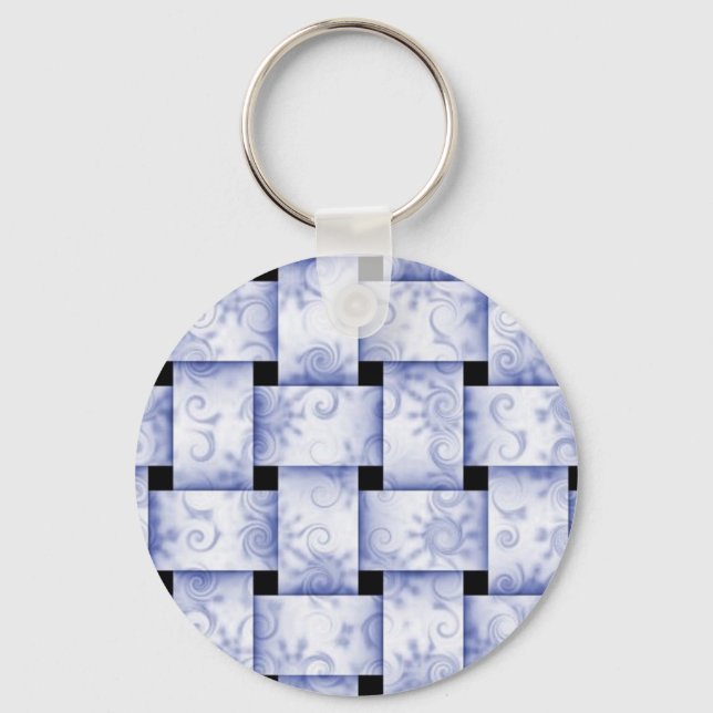 Llavero teclado de tejido azul de bebé (Anverso)