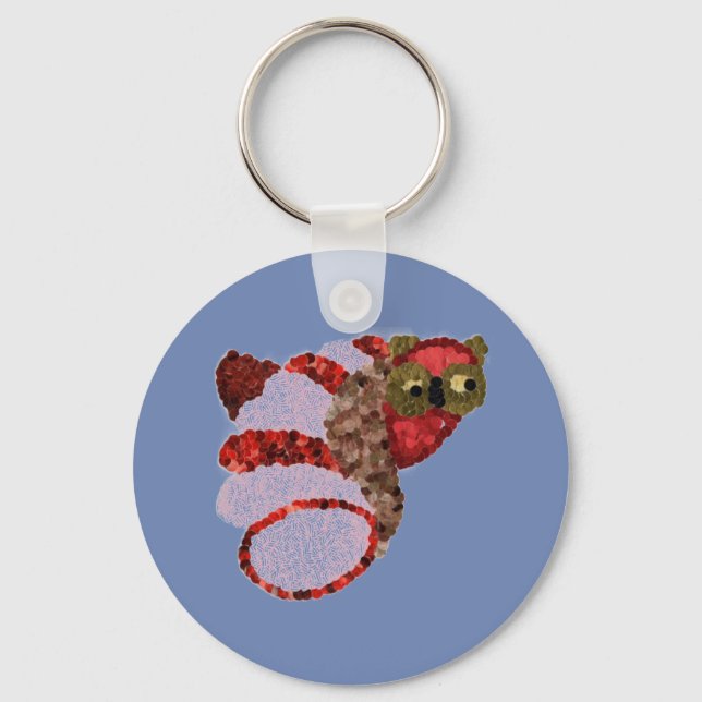 Llavero Teclado del botón de redondeo de búho (Anverso)