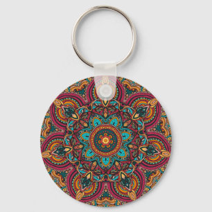 Llavero Teclado para botón básico Trippy Mandala de 2.25"