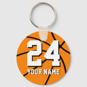 Llavero Teclas de baloncesto número 24   Personalizable