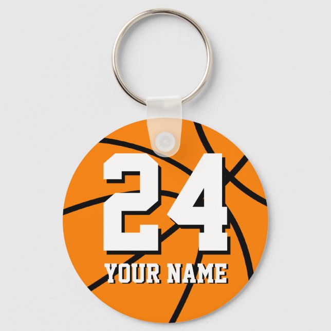Llavero Teclas de baloncesto número 24 | Personalizable (Anverso)