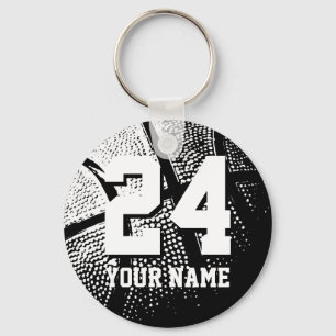 Llavero Teclas de baloncesto número 24   Personalizable