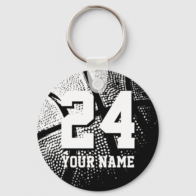 Llavero Teclas de baloncesto número 24 | Personalizable (Anverso)