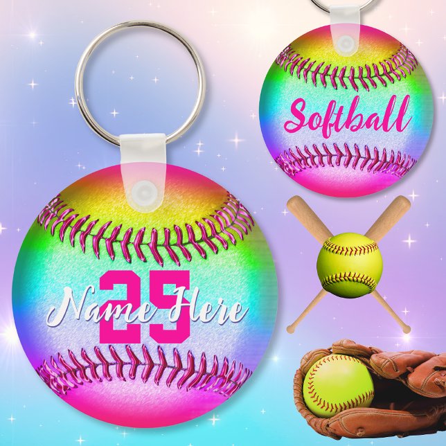 Llavero Teclas de Softball PERSONALIZADAS, con nombre, núm (Cheap softball gifts. Softball party favors. End of softball season gifts. Softball birthday Ideas.)