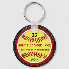 Llavero Teclas de Softball, rojo, negro y blanco PERSONALI