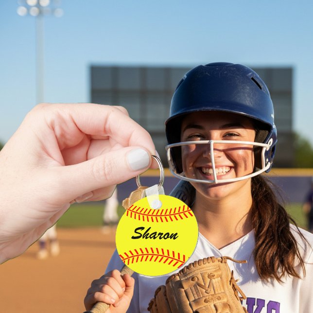 Llavero Teclas de softbol personalizables (softball player keychain gift)