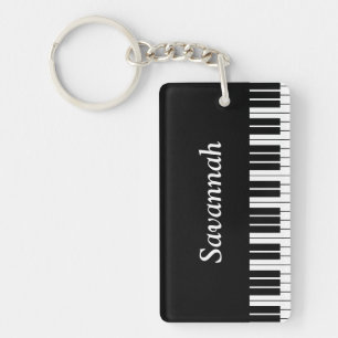 Llavero Teclas del teclado del piano, negras y blancas