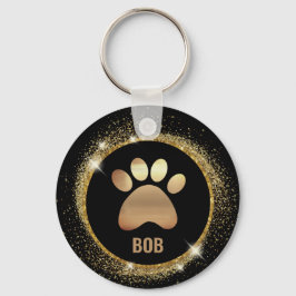 Llavero Teclas elegantes Black and Gold Sparkle