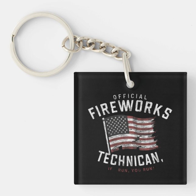 Llavero Técnico Oficial de Fuegos Artificiales Si Yo Corro (Frente)