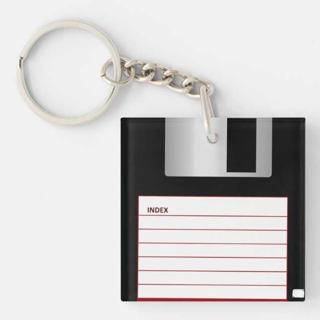 Llavero Tecnología Retro Disco Floppy Antiguo (Frente)