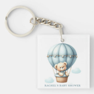 Llavero Teddy Bear Hot Air Balloon Baby Shower Keychain