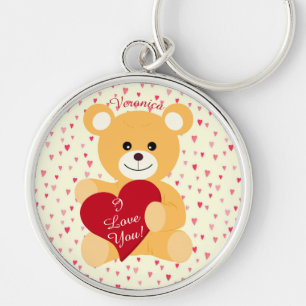Llavero Teddy Bear "¡Te Amo!" Cadenas clave de El día de