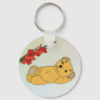 Teddy unter Blumen