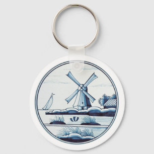 Llavero Teja azul tradicional holandesa