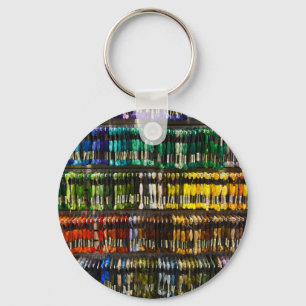 Llavero Tejido de abstración multicolor