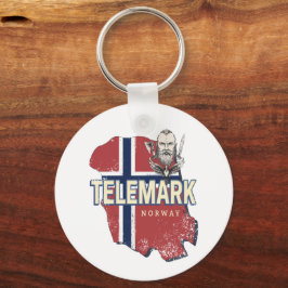 Llavero Telemark Provincia de Noruega Mapa de recuerdo de 