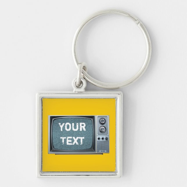 Llavero Televisión vintage con pantalla estática (Frente)