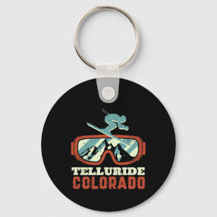 Llavero Telluride Colorado Vintage Retro Esquí Y Snowbo
