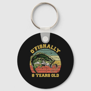 Llavero Tema de cumpleaños de pesca de 8 años 'O'fishally'