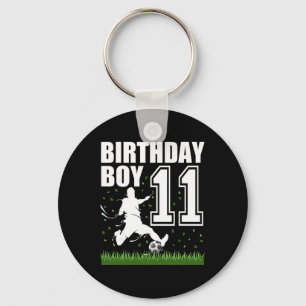 Llavero Tema de fiesta de cumpleaños de fútbol de 11 años