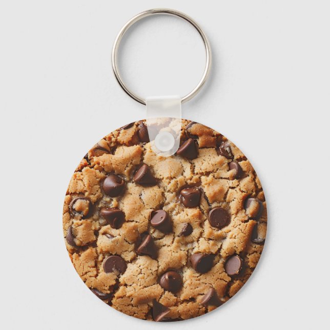 Llavero Tema de Galleta de Chocolate con Chips Divertido  (Anverso)