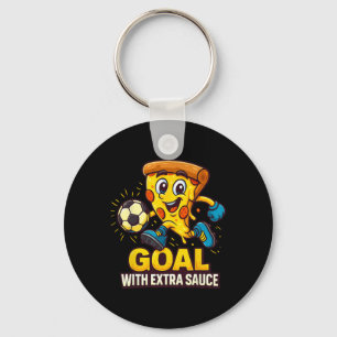 Llavero Tema de pizza para chicos divertido gol de fútbol 