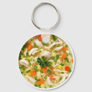 Llavero Tema de Sopa de Pollo con Fideos Divertida