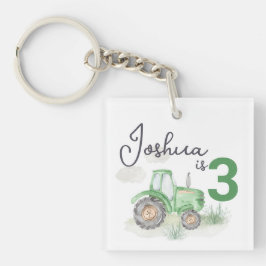 Llavero Tema de Tractor Verde Personalizado Keychain acríl