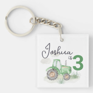 Llavero Tema de Tractor Verde Personalizado Keychain acríl
