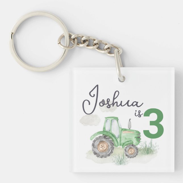 Llavero Tema de Tractor Verde Personalizado Keychain acríl (Frente)